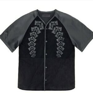 Alexander Wang x H&M Leather Baseball‎ Shirt Button Up men's Jersey Size Small